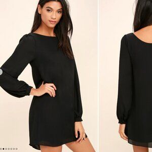 NWOT Lulu's Shift Long Puff Sleeve Mini Dress SO CUTE